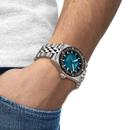PR516 Powermatic 80 38mm - Blue-Black on Bracelet