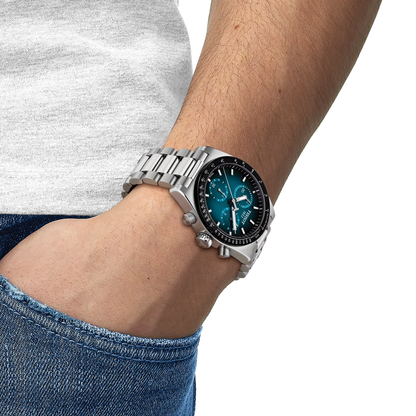 PR516 Quartz Chronograph 40mm - Blue-Black on Bracelet