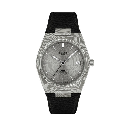 PRX Damascus Powermatic 80 38mm - Grey on Leather Strap