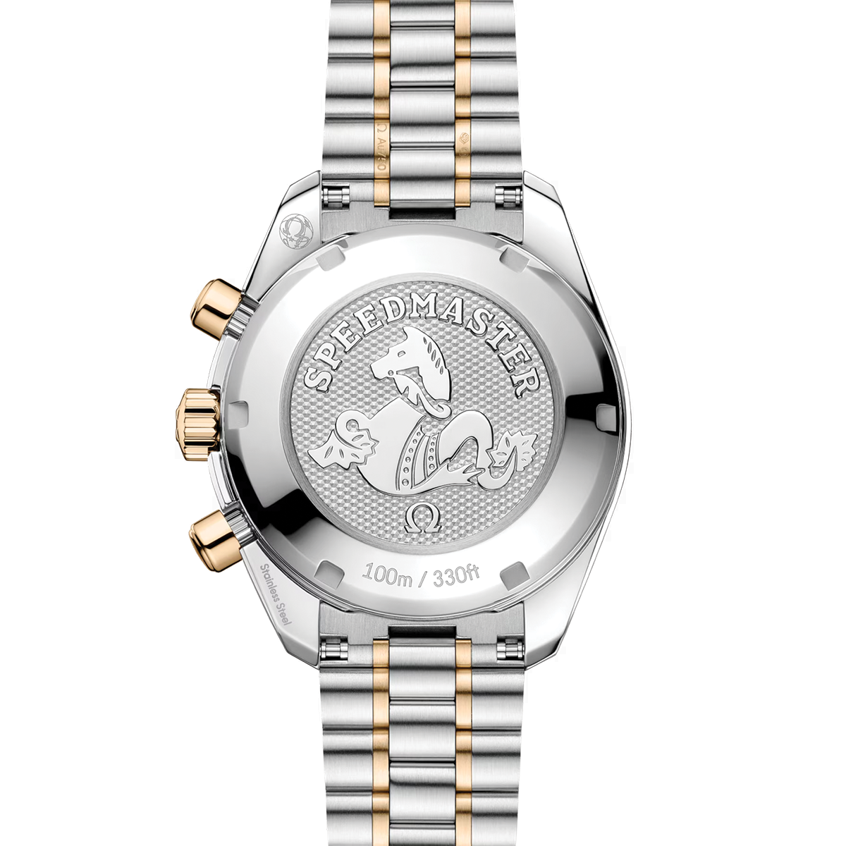 Speedmaster Chronograph Two-Tone 18K Moonshine™ Gold and Steel 38mm - Opaline Silvery on Bracelet