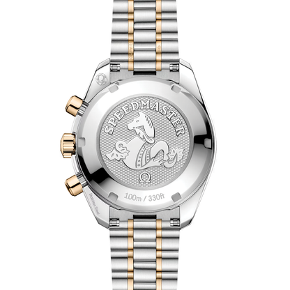 Speedmaster Chronograph Two-Tone 18K Moonshine™ Gold and Steel 38mm - Opaline Silvery on Bracelet