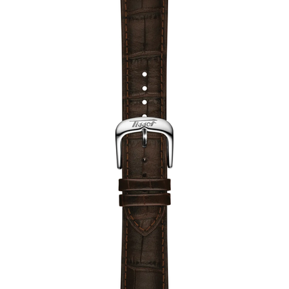 Visodate 39mm - Silver on Leather Strap