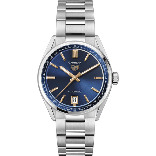 Relógio Carrera Date Automatic Azul e Ouro Rosé