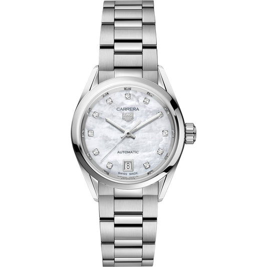 Relógio Carrera Date Automatic Madrepérola com Diamantes
