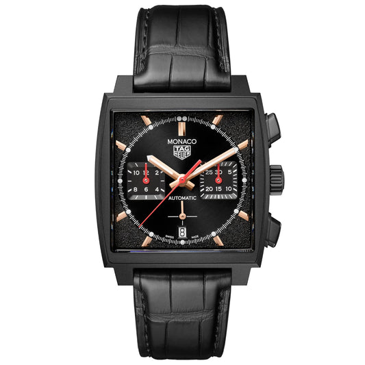 Relógio Monaco Chronograph Special Edition Preto DLC e Ouro Rosé