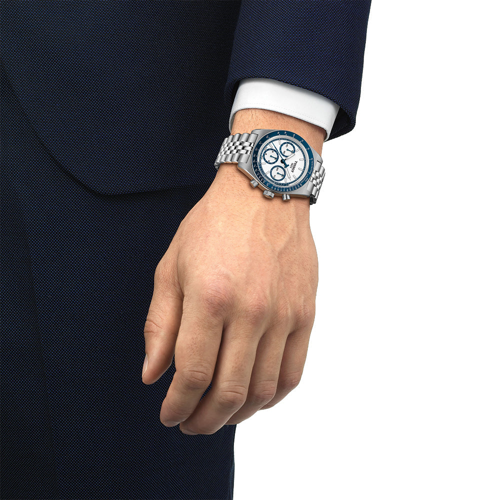 PR516 Automatic Valjoux Chronograph 41mm - White on Bracelet