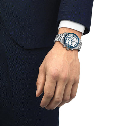 PR516 Automatic Valjoux Chronograph 41mm - White on Bracelet
