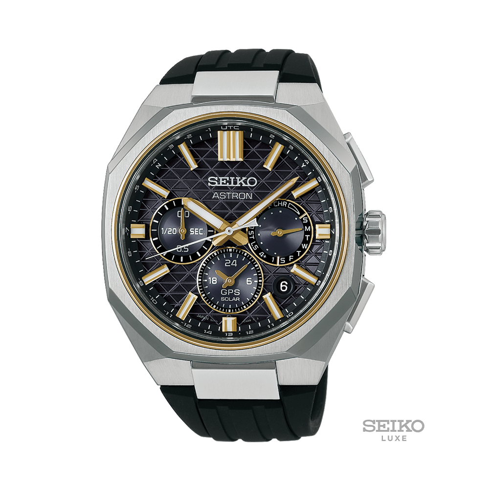 HAB003 Astron 43.4mm - Black on Rubber Strap
