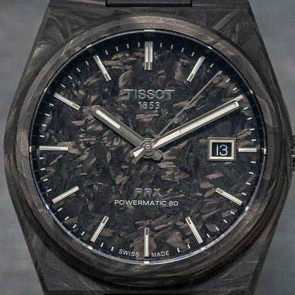 PRX Carbon Powermatic 80 40mm - Black on Rubber Strap