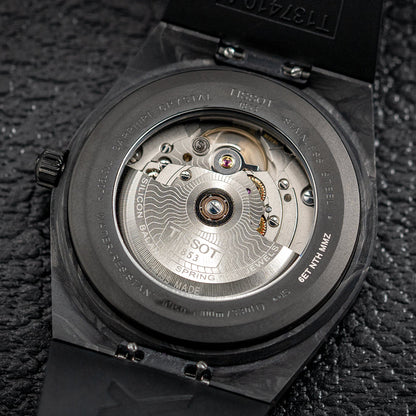PRX Carbon Powermatic 80 40mm - Black on Rubber Strap