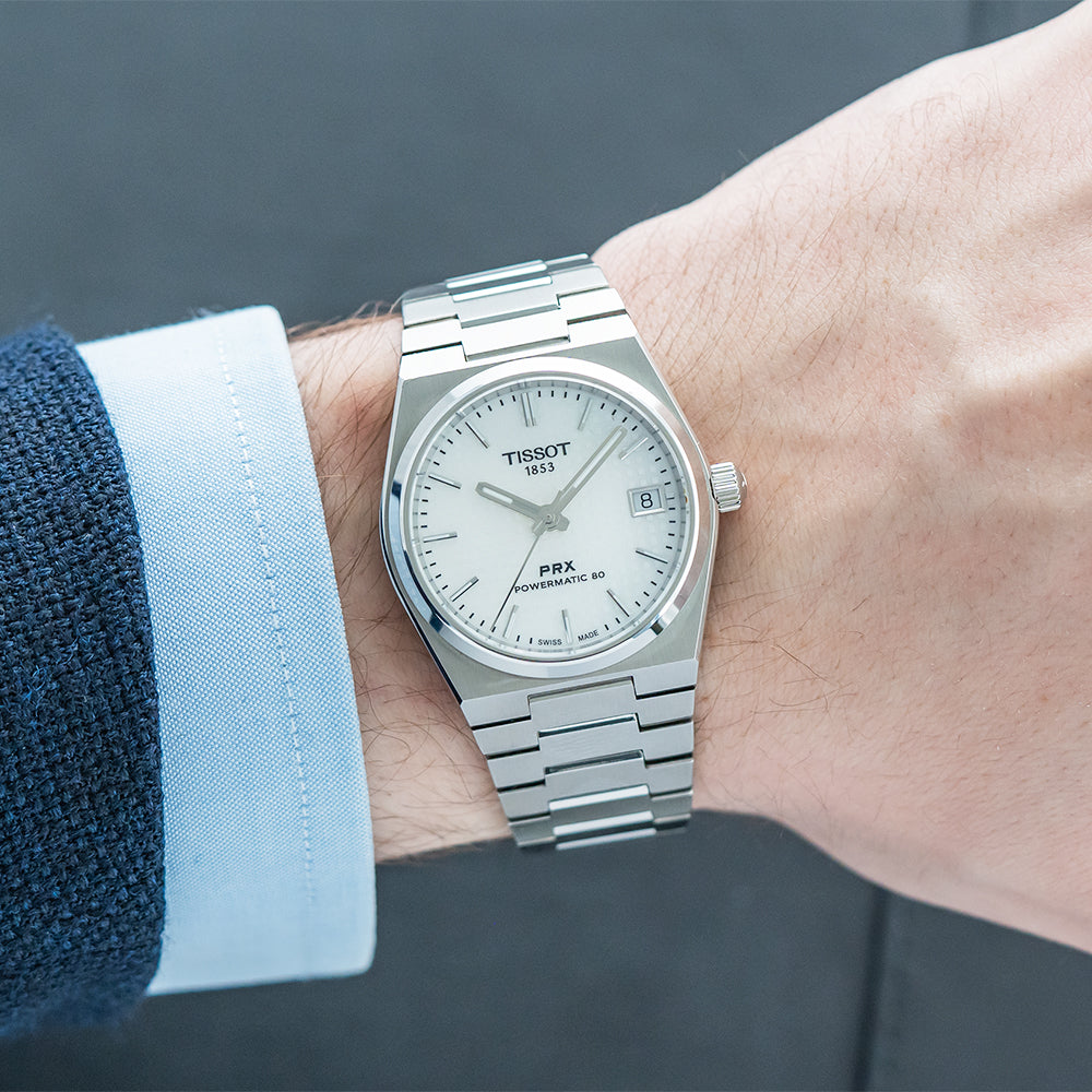 PRX Powermatic 80 35mm - White, Mother-of-Pearl on Bracelet