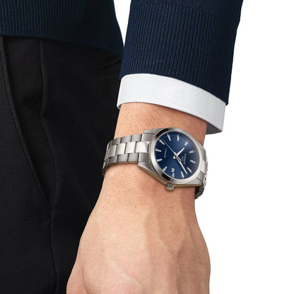 Gentleman Quartz Titanium 40mm - Blue on Bracelet