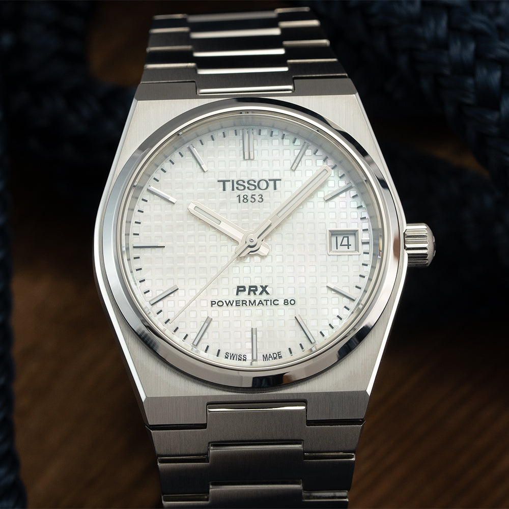 PRX Powermatic 80 35mm - White, Mother-of-Pearl on Bracelet