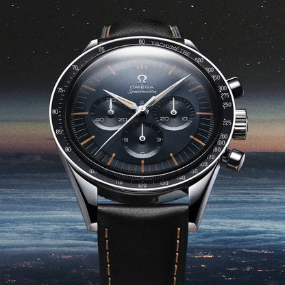 Speedmaster "First Omega in Space" - Blue on Black Leather Strap