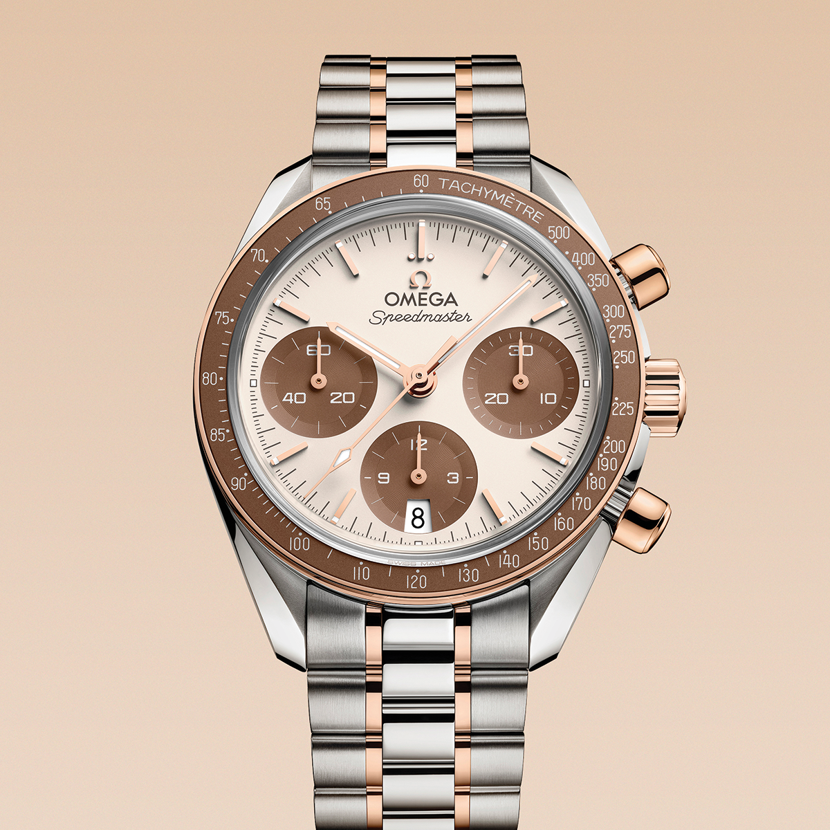 Speedmaster Chronograph Two-Tone 18K Sedna™ Gold and Steel 38mm - Ivory on Bracelet