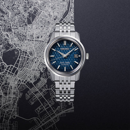 SJE105 King Seiko 38.6mm - Blue on Bracelet