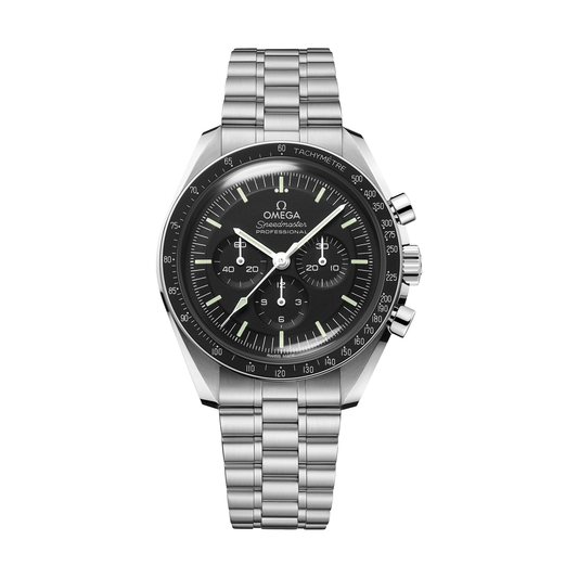 Relógio Speedmaster Moonwatch Professional Hesalite Preto